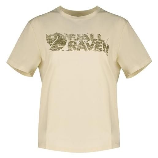 Fjällräven fjallraven lush logo t-shirt w, bianco gesso, s donna