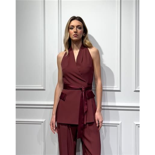 IMPERIAL gilet con fusciacca e dettagli in raso - carolina - IMPERIAL