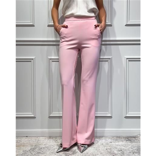 IMPERIAL pantalone flare con dettagli in raso - IMPERIAL
