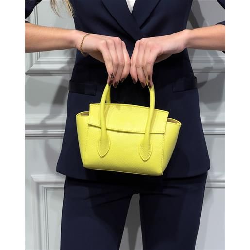 MIRROR mini bag in pelle martellata con patta