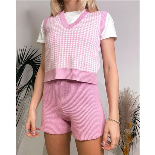 KONTATTO shorts rosa in maglia