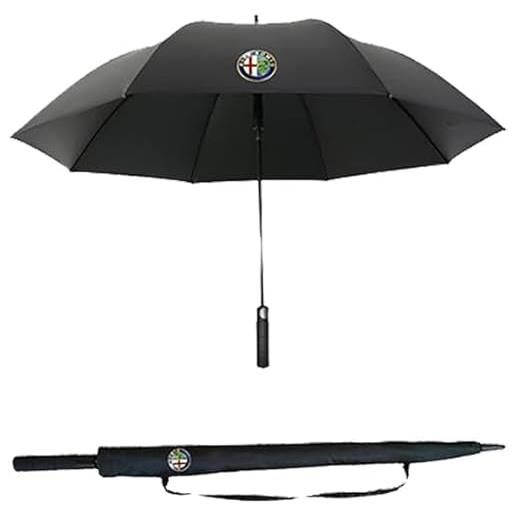 FIXCOR ombrello pieghevole completamente automatico per alfa romeo giulia/stelvio/giulietta/gt/mi. To/tonale, ombrello portatile antivento compatto resistente leggero, a black