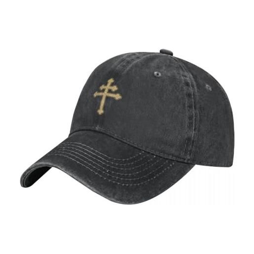 ROBEIUO croce di lorena croce di angiù (oro) cappello da cowboy cappello carino lusso donna uomo