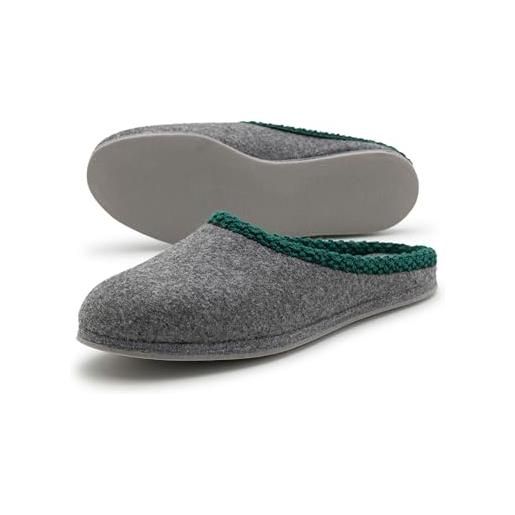 Pantoffelmann pantofole feltro con suola in gomma i ciabatte in feltro traspiranti unisex i pantofole antiscivolo uomo donna suola multistrato in feltro