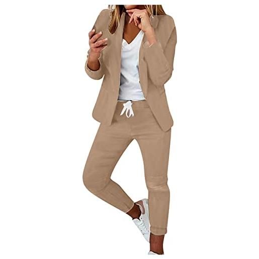 Generico completo tailleur donna elegante pantaloni e giacca da cerimonia curvy blazer a maniche lunghe due pezzi elegante suit ufficio e lavoro