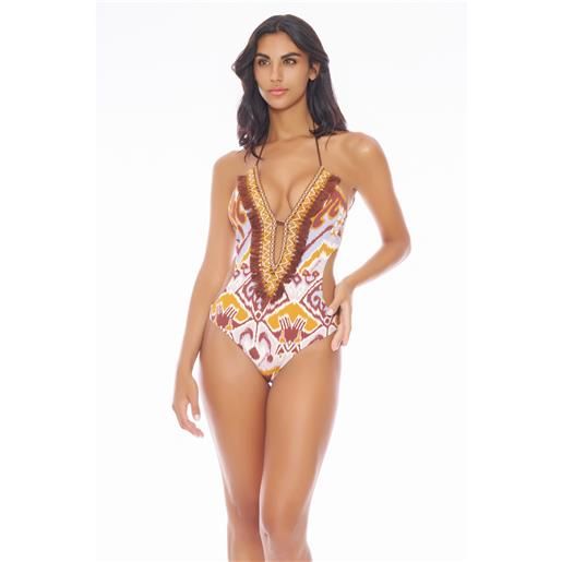 Miss Bikini costume intero con frange etniche