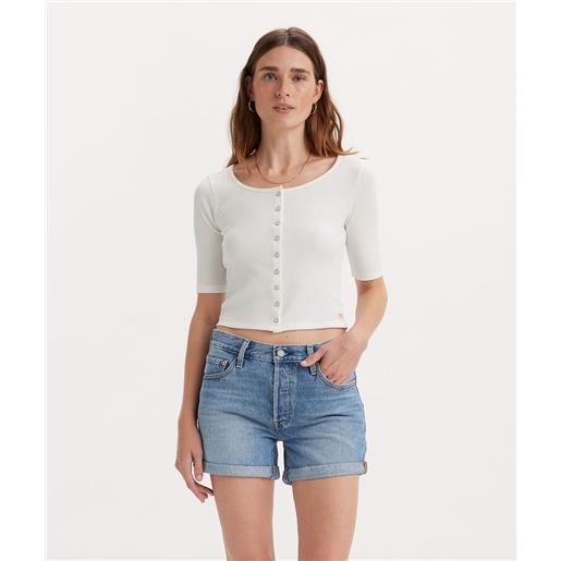 LEVI'S ® levi's® top dry goods a nido d'ape con bottoni bianco donna