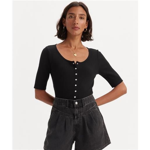 LEVI'S ® levi's® top dry goods waffle button up nero donna