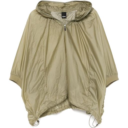 GDeL by gaze de lin mantella con cappuccio - verde