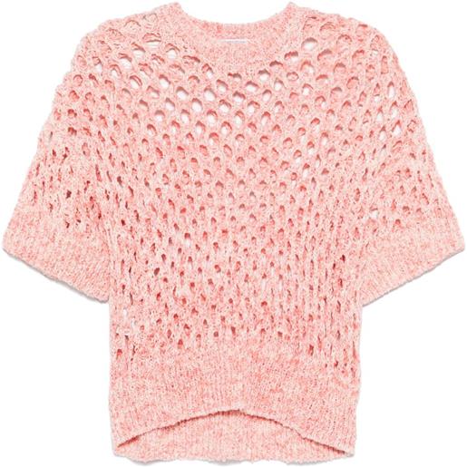 MOSCHINO JEANS maglione in maglia traforata - rosa