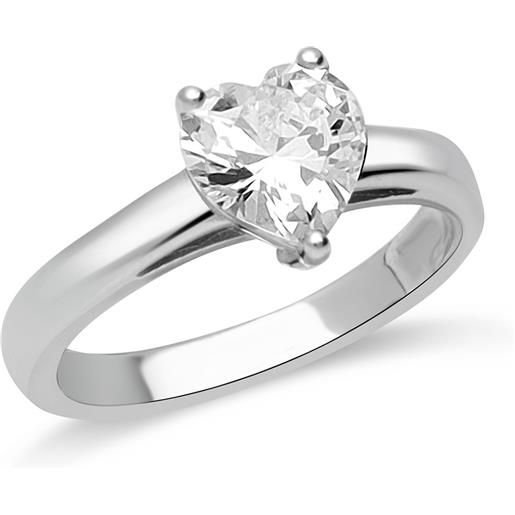 LUXURY MILANO anello solitario serena in argento con zircone