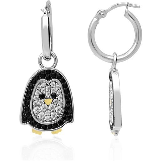 Collana Con Pinguino In Argento 925 E Pietra Di Luna - Ciondolo Simbolo Di Coraggio, Gioiello Per Donne E Ragazze, Regalo Significativo