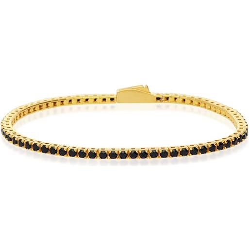Bracciale Tennis Uomo Donna In Argento 925 Placcato Oro Bianco, Con Zirconi Rainbow Taglio Diamante Da 2mm, Misura Regolabile 17-21 Cm - Remo Gammella Gioielli