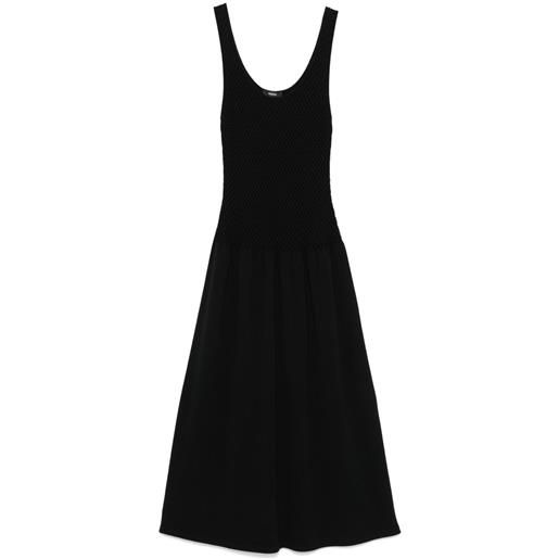 Theory abito midi in maglia - nero