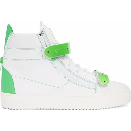 Giuseppe Zanotti sneakers coby in pelle con doppia fascia - bianco