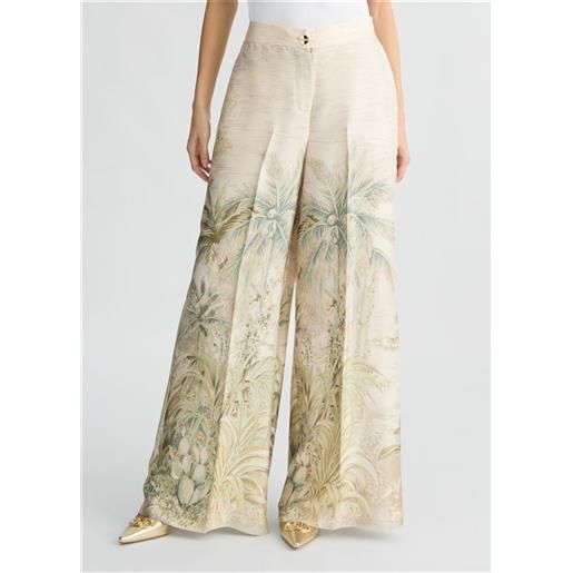 LIU JO pantalone donna green jungle printed