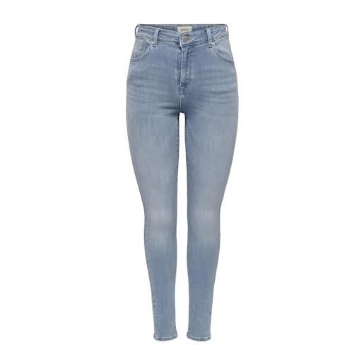 ONLY onlpower mid push up sk dnm azg944 noos, jeans donna, special bright blue denim, mw / 30l