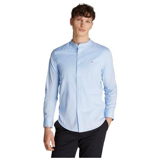 Tommy Hilfiger uomo camicia flex poplin solid mao regular fit, bianco (white), m