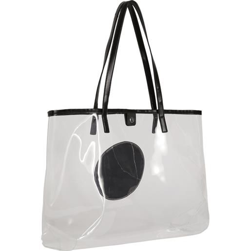 FREDDY borsa shopper in pvc trasparente con logo tondo w
