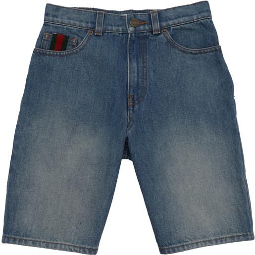 GUCCI KIDS j bermuda washed cotton denim