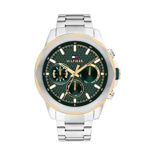 Tommy Hilfiger orologio analogico multifunzione al quarzo da uomo con cinturino in acciaio inossidabile argentato - 1710651