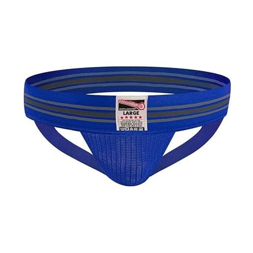 aussieBum uomo underwear classic jock jockstrap or slip | mesh fabric for high-performance ventilation | contour pouch, sospensorio blu, m
