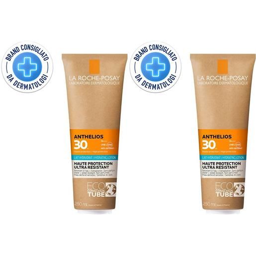 LA Roche Posay-Phas (L'Oreal) la roche-posay anthelios latte solare spf30 protezione elevata. Per pelle sensibile set da 2 2x1 pz crema solare
