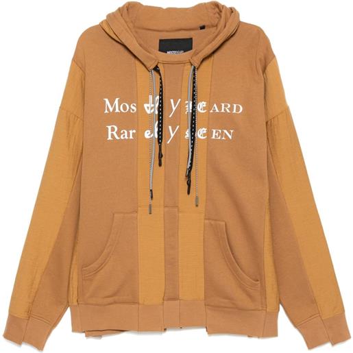 Mostly Heard Rarely Seen felpa spliced luxury mock con cappuccio - marrone