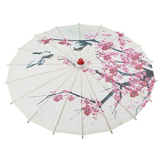 Jenngaoo ombrello di carta oliato, 23,6 pollici di fatto a mano arte cinese giapponese ombrello da ballo classico fiori di prugna per feste fotografia costumi decorazione cosplay