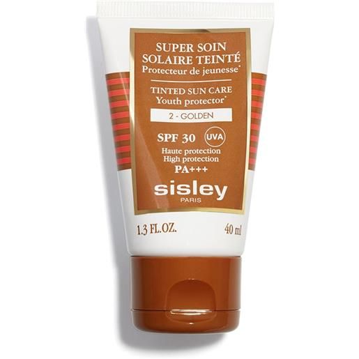 Sisley super soin solaire teinté spf30 2 golden 2 golden protezione solare viso anti-età colorata crema