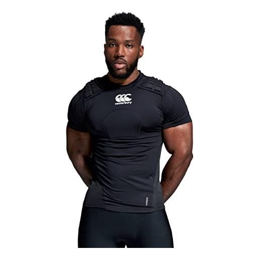 Canterbury adulto unisex gilet da rugby pro protection | proteggi torace e spalle | traspirante | leggero e flessibile giubbotto protettivo black/whte/silver s