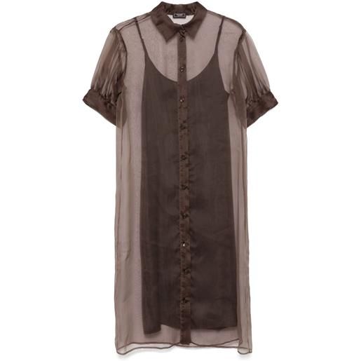 Peserico chemisier semi trasparente - marrone