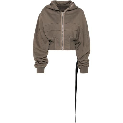 Rick Owens DRKSHDW felpa collage gimp con cappuccio - marrone