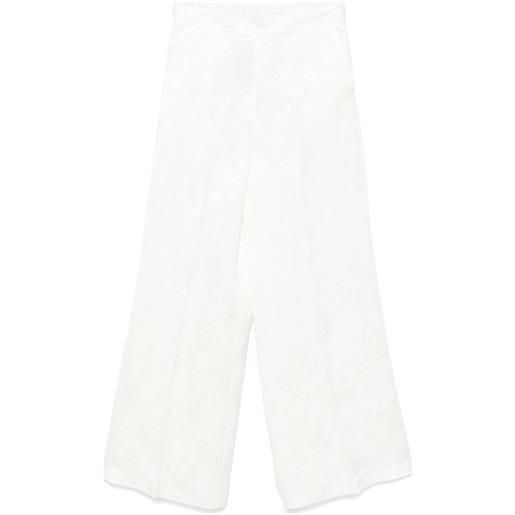TWINSET pantaloni a palazzo in jacquard - bianco