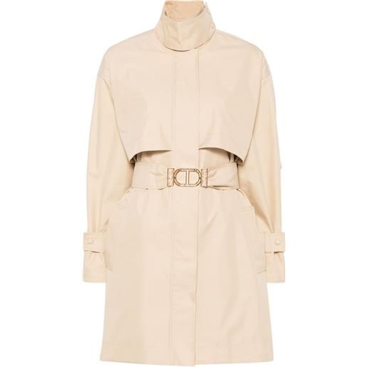 TWINSET cappotto con cintura - toni neutri