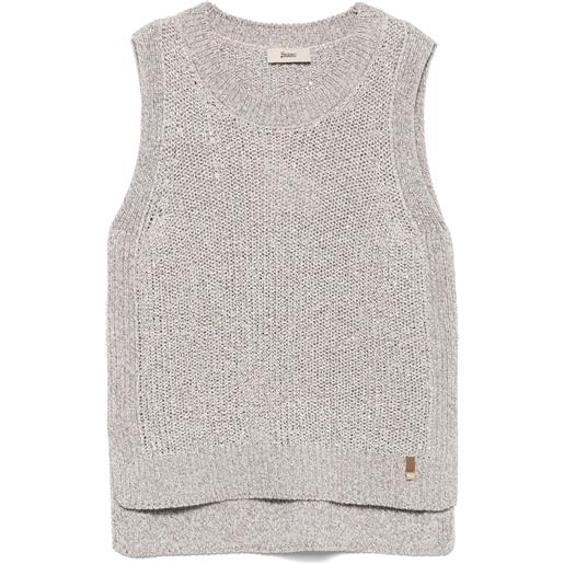 Herno top in maglia con paillettes - toni neutri