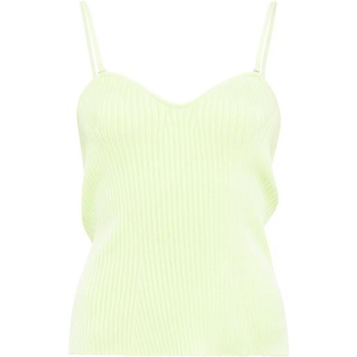 Emporio Armani canotta con scollo a cuore - verde