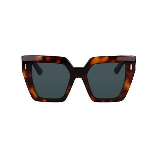 Calvin Klein women's sunglasses ck23502s - brown havana with solid green lens