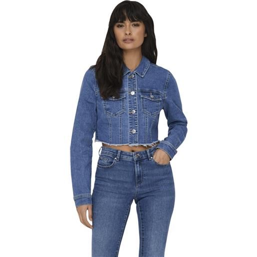 ONLY wonder ls cropped dnm jacket gua noos medium blue denim giacca donna