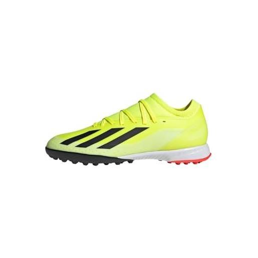 adidas unisex - adulto x crazyfast league turf boots, solar yellow / core black / cloud white, 47 1/3 eu
