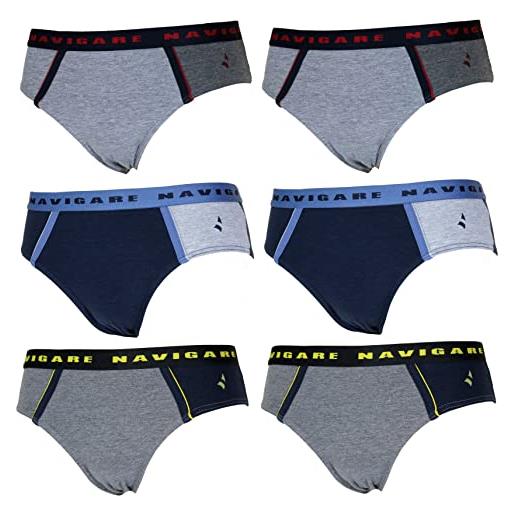 Navigare 6 slip ragazzo mutanda bimbo bambino 10-12-14-16 anni varie fantasie (21038zj, 16)