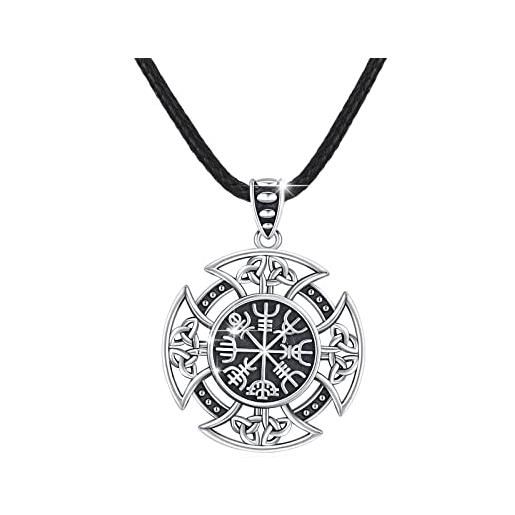 Eusense Collana Vichinga Con Ciondolo Lupo In Argento Sterling 925 - Amuleto Norreno, Gioiello Uomo E Donna - 3