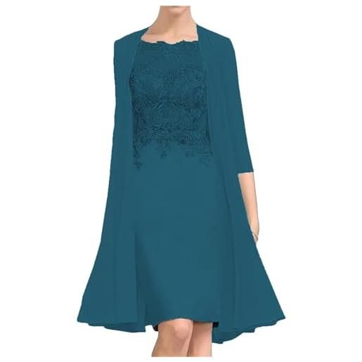 JIAJUPA madre della sposa abiti per matrimonio lunghezza tè madre dello sposo abito con giacca ospite di nozze abito formale, lavanda polverosa. , 50