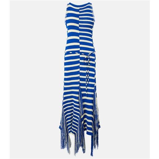 Proenza Schouler abito lungo yves in maglia con frange
