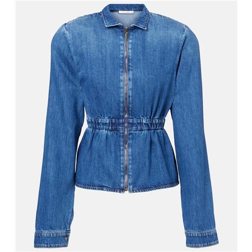 Nensi Dojaka giacca di jeans con ruches