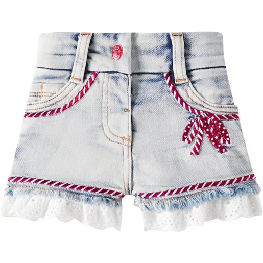 Monnalisa baby - shorts di jeans con pizzo