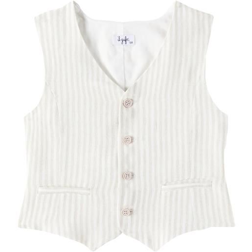 Il Gufo gilet in lino a righe