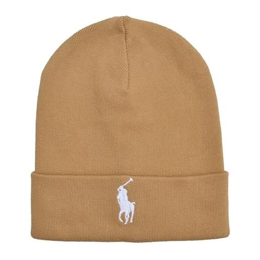 Ralph Lauren berretto beanie classic hat cotone one size camel brown, marrone chiaro, taglia unica