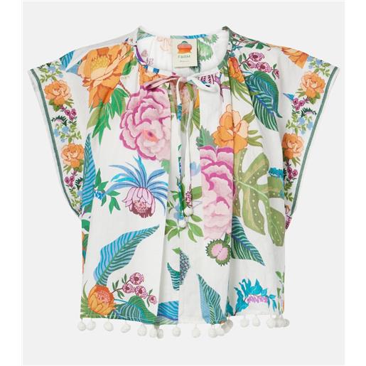 Farm Rio blusa cropped sweet bloom in cotone
