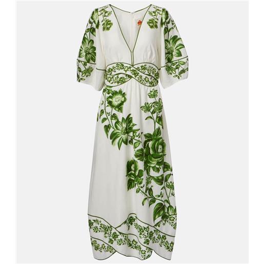 Farm Rio abito midi blue yard in misto lino